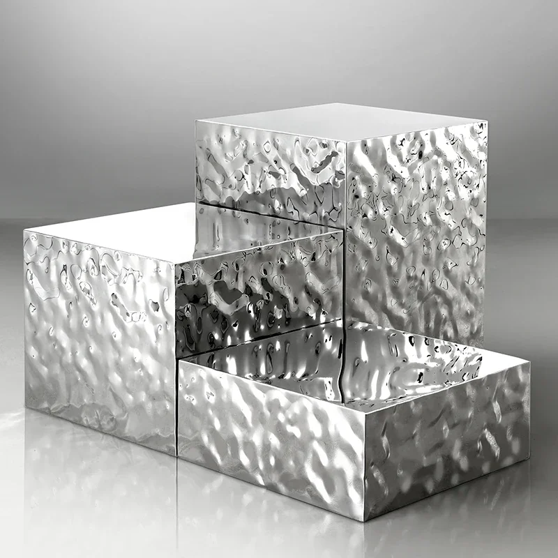 8K مرآة تموج الماء ثلاثي الأبعاد الفولاذ المقاوم للصدأ زخرفة الزخرفية عرض تشونغداو طاولة المياه نموذج الملابس العرض