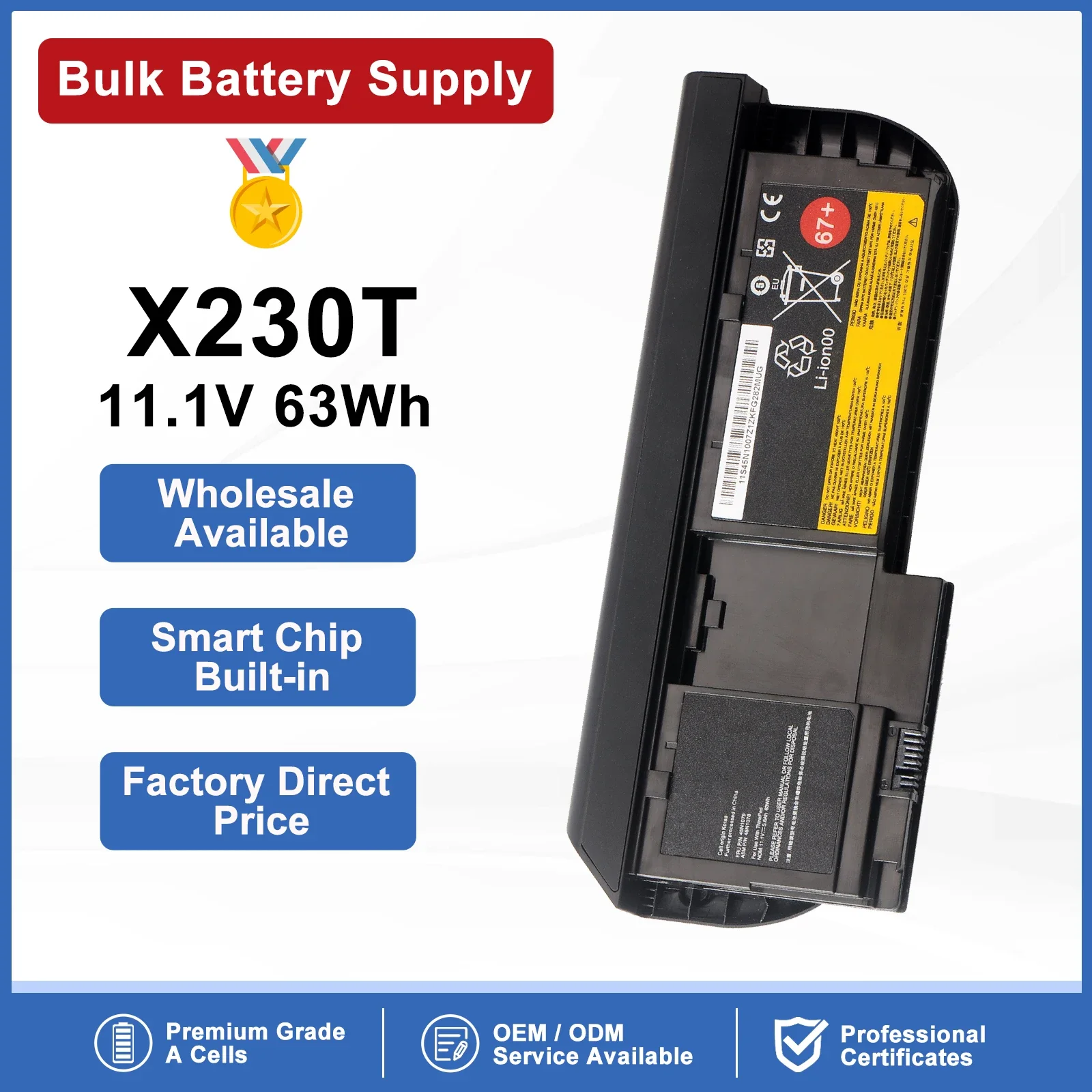 ETESBAY Laptop Battery X230T 63WH For Lenovo ThinkPad X220T 0A36316 0A36317 45N1076 45N1077 45N1074 45N1075 45N1078 45N1079