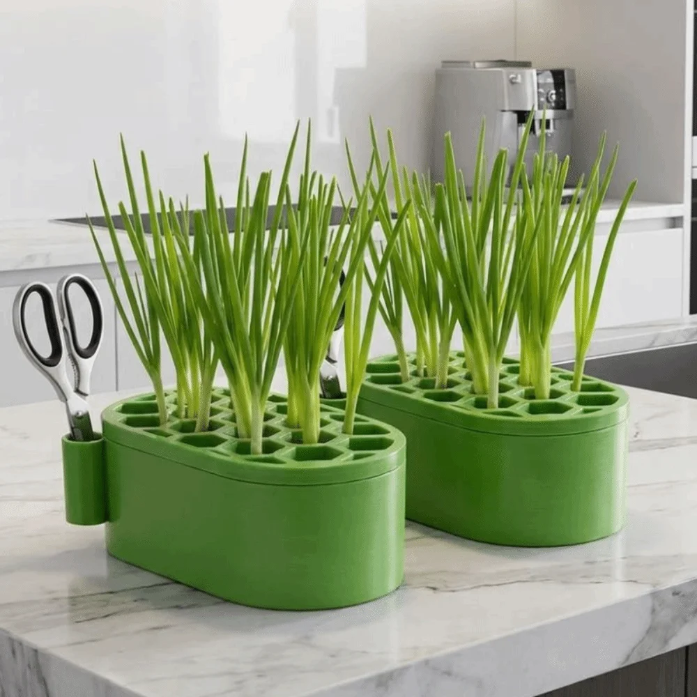 Automatic Watering Green Onion Regrow Kit Soil-Free Built-in Water Reservoir Onion Hydroponic Cultivation Breathable
