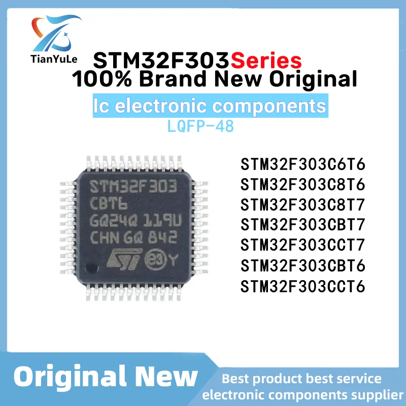 STM32F303C6T6 STM32F303C8T6 STM32F303C8T7 STM32F303CBT6 STM32F303CBT7 STM32F303CCT6 STM32F303CCT7 STM32F303 IC MCU Chip LQFP-48