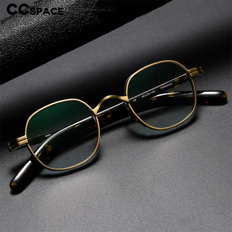 53314 Retro Acetate Glasses Frames Pure Titanium Men Women Optical Fashion Top Grade Prescription Glasses