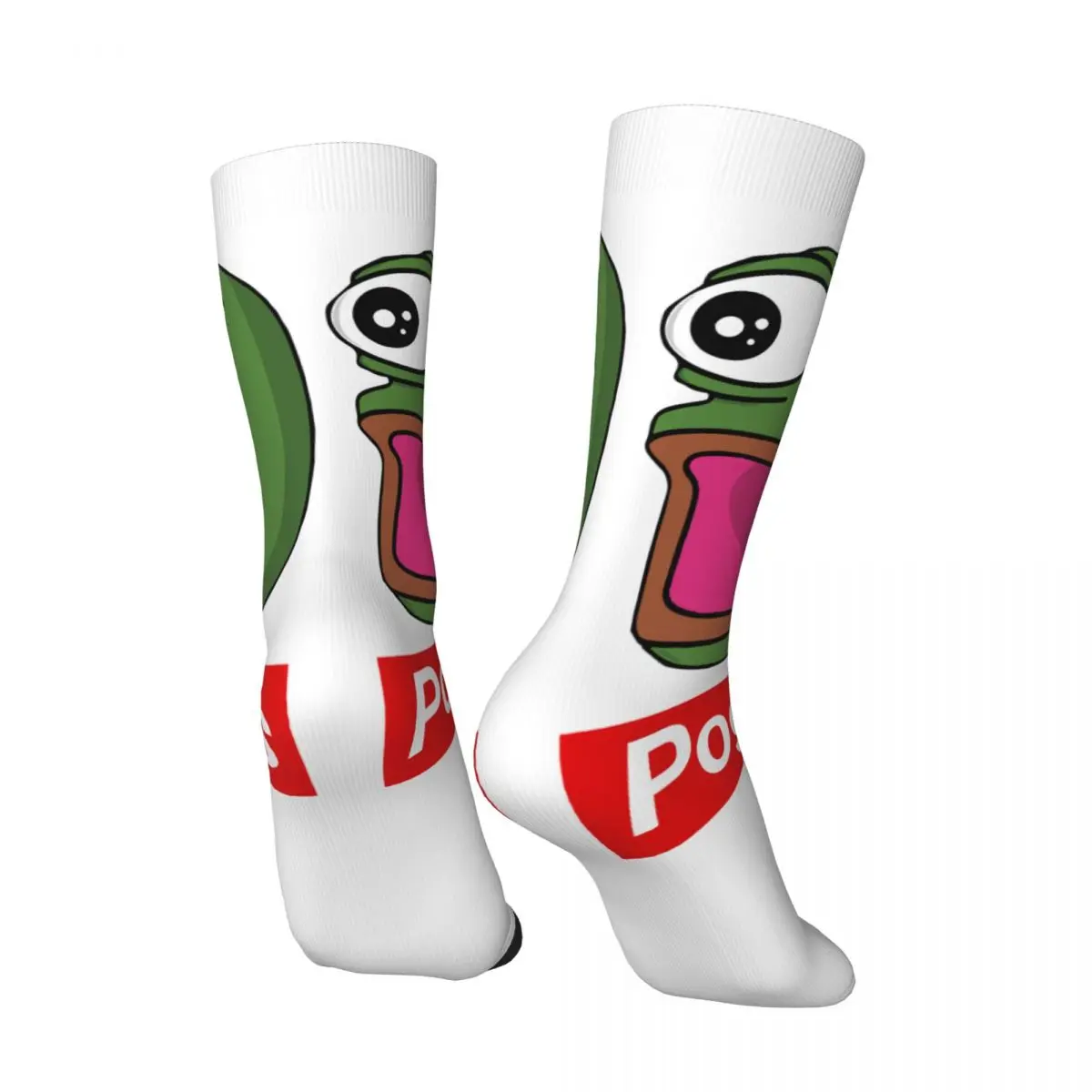 Hip Hop Vintage Poggers Crazy Men's compression Socks Unisex Pepe Frog Animal Harajuku Pattern Printed Funny Happy Crew Sock