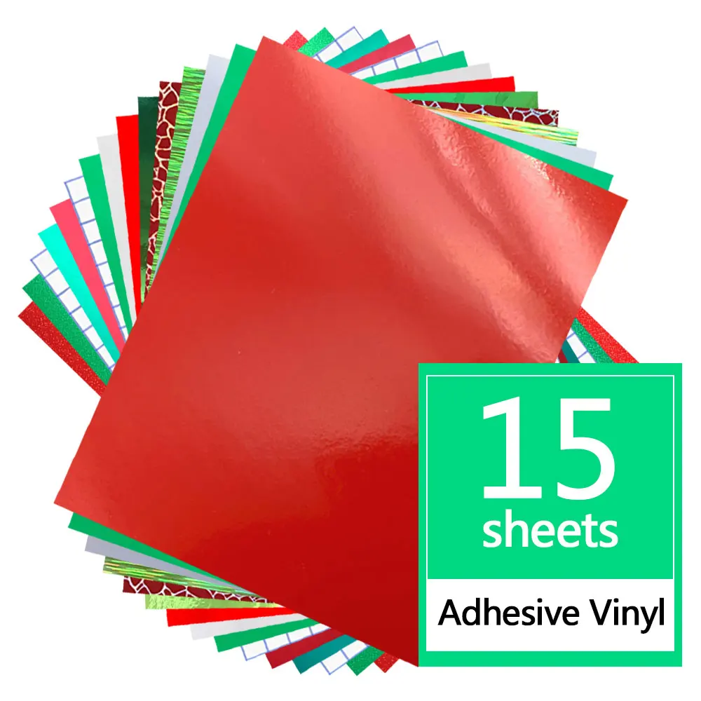 

15pcs 12"x10" Bundle Adhesive Craft Vinyl DIY Sign Scrapbooking Sticker Car Cup Table Decal Festival Party Decoration For cut