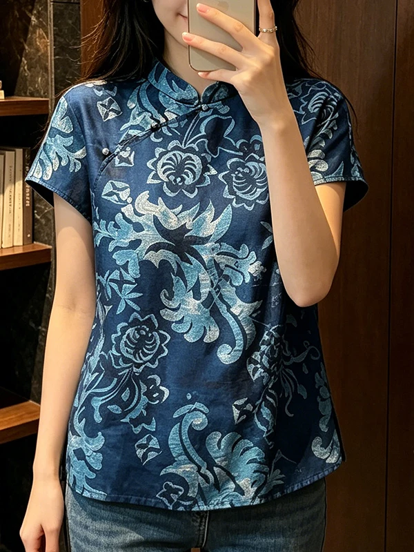 

Fashionable Short Sleeve Shirt Women's Clothing Button-Up Top Korean Style Commute Fashion Breathable Skin-Friendly Summer Ne...