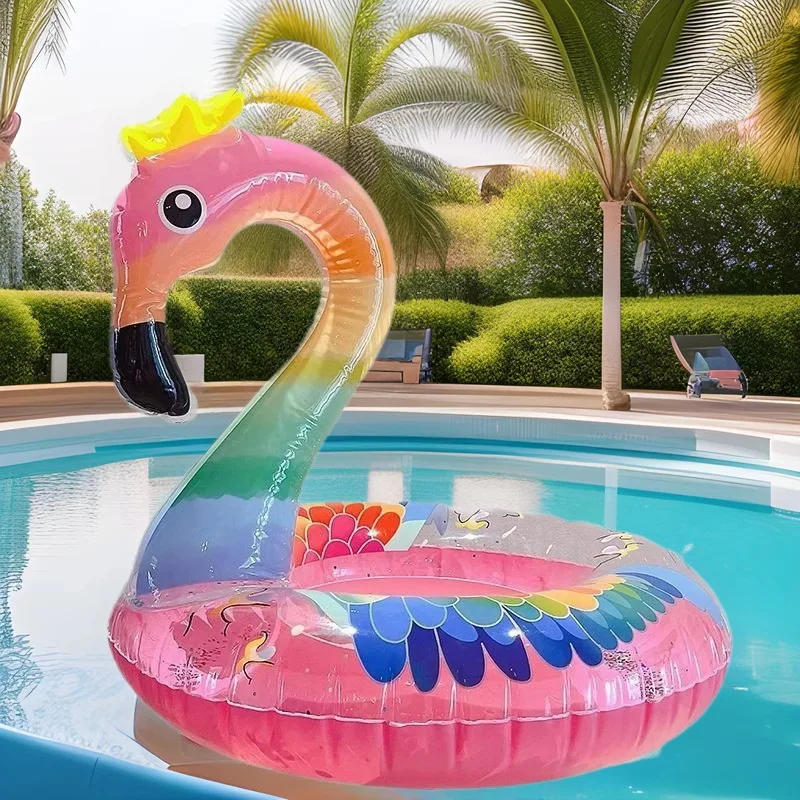 Colored Flamingo Children's Seat Thickened Infant Sitting Ring Swan Swimming Ring Inflatable Underarm Swimming Ring