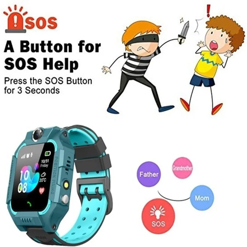 Children Smartwatch Wrist Kids Smart Watch GPS Tracker Waterproof Wristwatch Electronic Digital Connected Clock Child