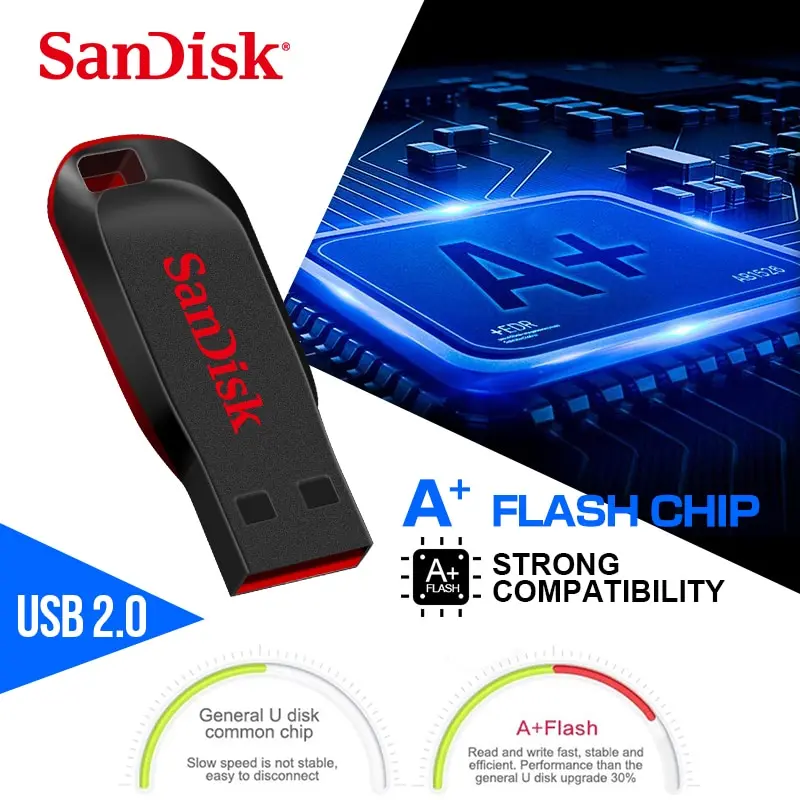 SanDisk CZ50 USB2.0 USB Flash Lot 16GB 32GB 64GB 128GB USB Flash Disk Pendrive Memory Stick Memory Plastic Ustick Memory Stick