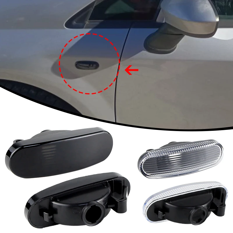 Para Fiat Panda 169 Grande Punto Inkl. Evo Doblo Fiorino Linea Idea Luces de posición laterales Lente Lámpara de señal de giro Cubierta de carcasa