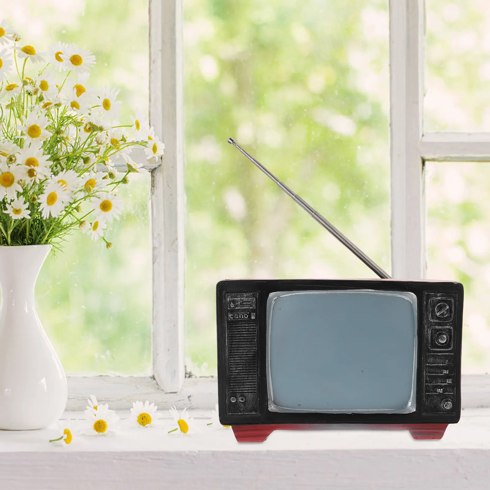 

1Pcs Vintage Resin Television Ornament Retro Mini TV Decor for Living Room Shelf Tabletop Home Decoration Resin Television