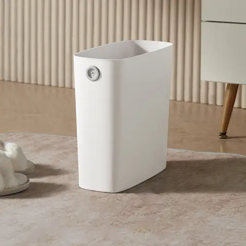 Small Trash Can PP TPR Plastic Wastebasket Slim Open Top Garbage Container Bin for Bathroom Office Bedroom Kitchen