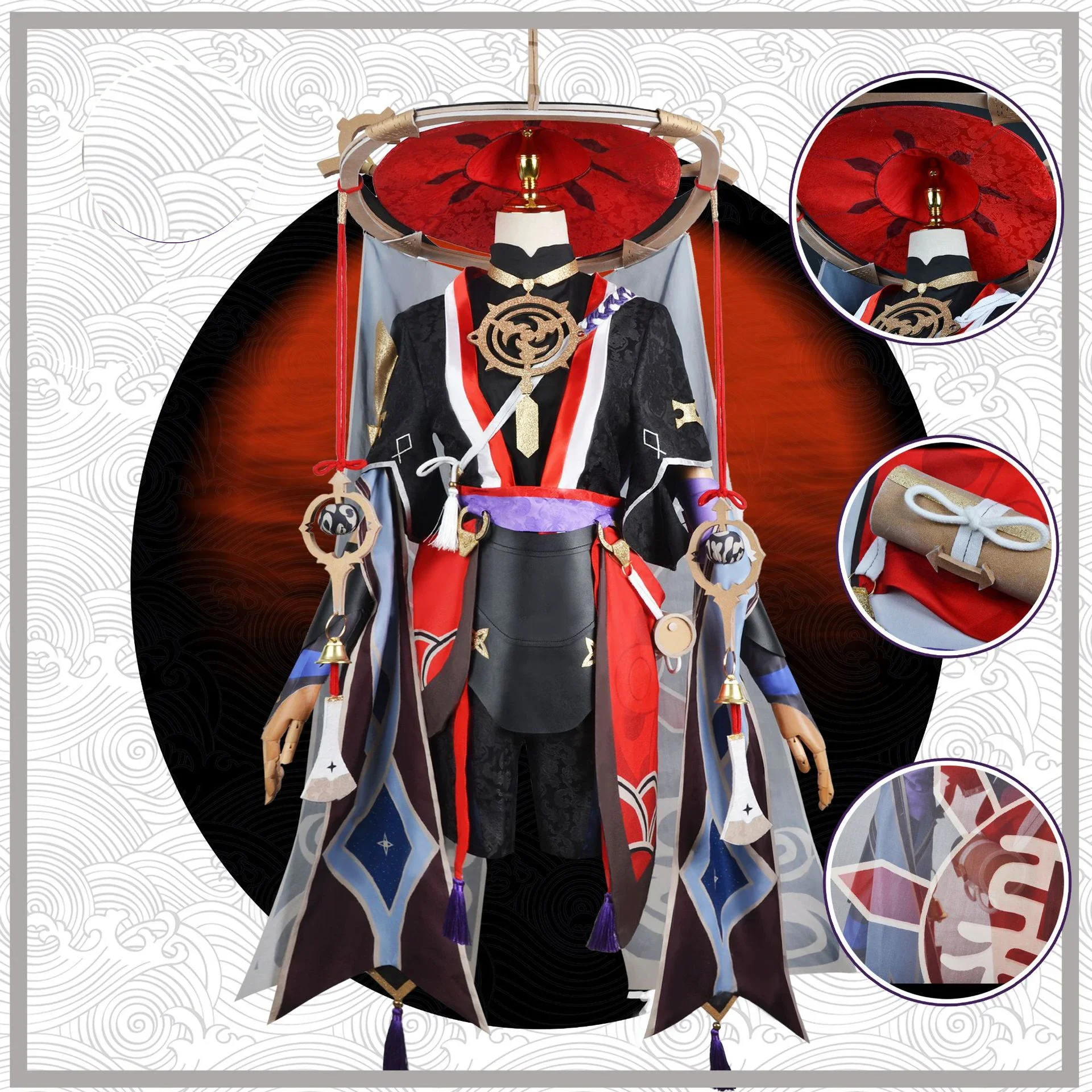 Scaramouche Kunikuzushi Balladeer Cosplay Genshin Impact Scaramouche Cosplay Costume Full Set with Hats wig Outfit for Comic Con