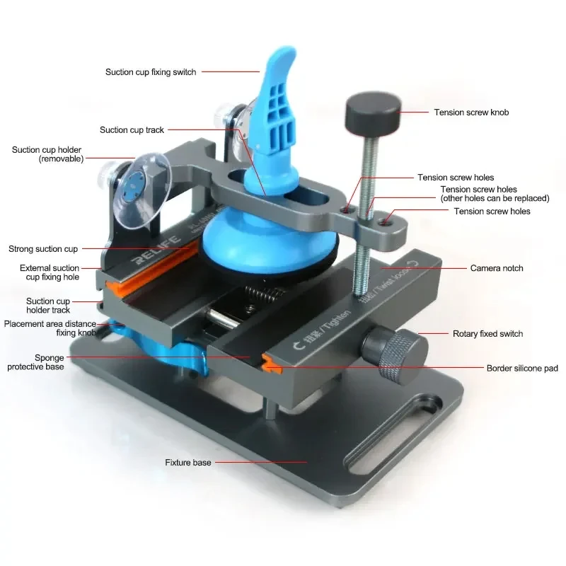 RELIFE RL-601SL Plus 2 in 1 Universal Mobile Phone Heating Free Screen Removal Separation Removal Mobile Phone Back Cover Clamp