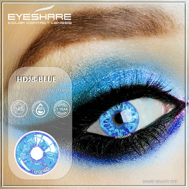 EYESHARE 2pcs Cosplay Colored Contact Lenses Yearly Use Halloween Cosmetic Colored Contacts Lenses for Eyes Anime Contact Lens