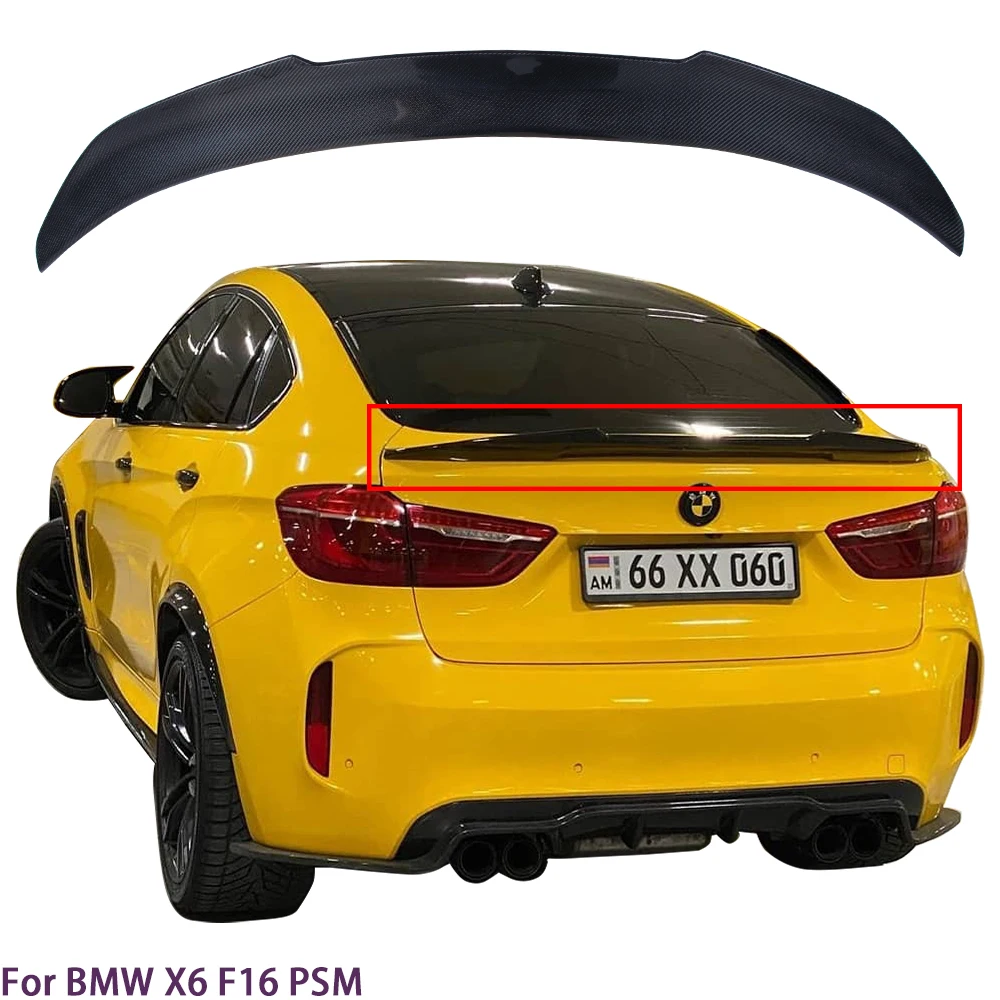 

For BMW X6 F16/X6M F86 PSM Style Real Carbon Fiber Material Rear Spoiler Trunk Wing 2014-2019