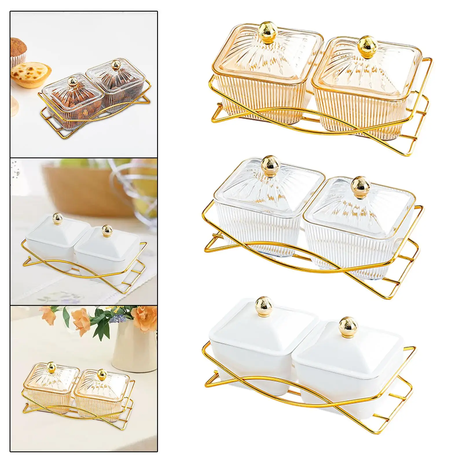 Nordic Serving Platter with Lid Condiment Tray Nut and Candy Serving Tray for Fruit Dessert Home Candy Chip Dip Party Kitchen