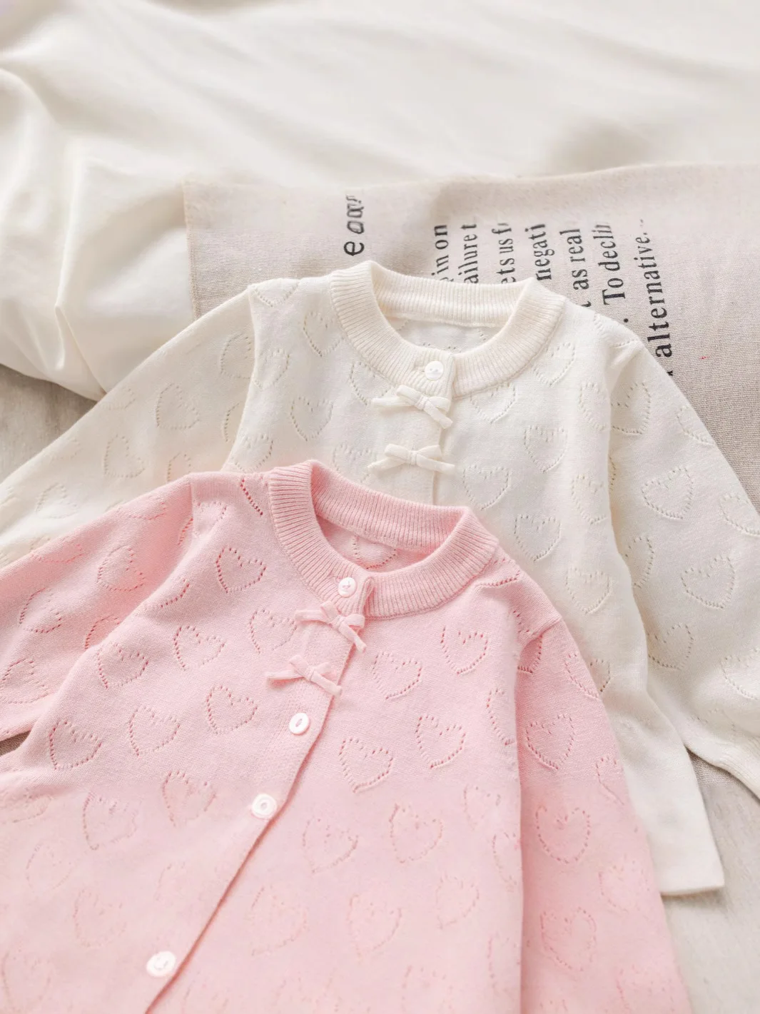 2025 New Autumn Children Clothes Infant Baby Girl Long Sleeved Solid Color Knitting Cardigan Newborn Baby Girls Dress