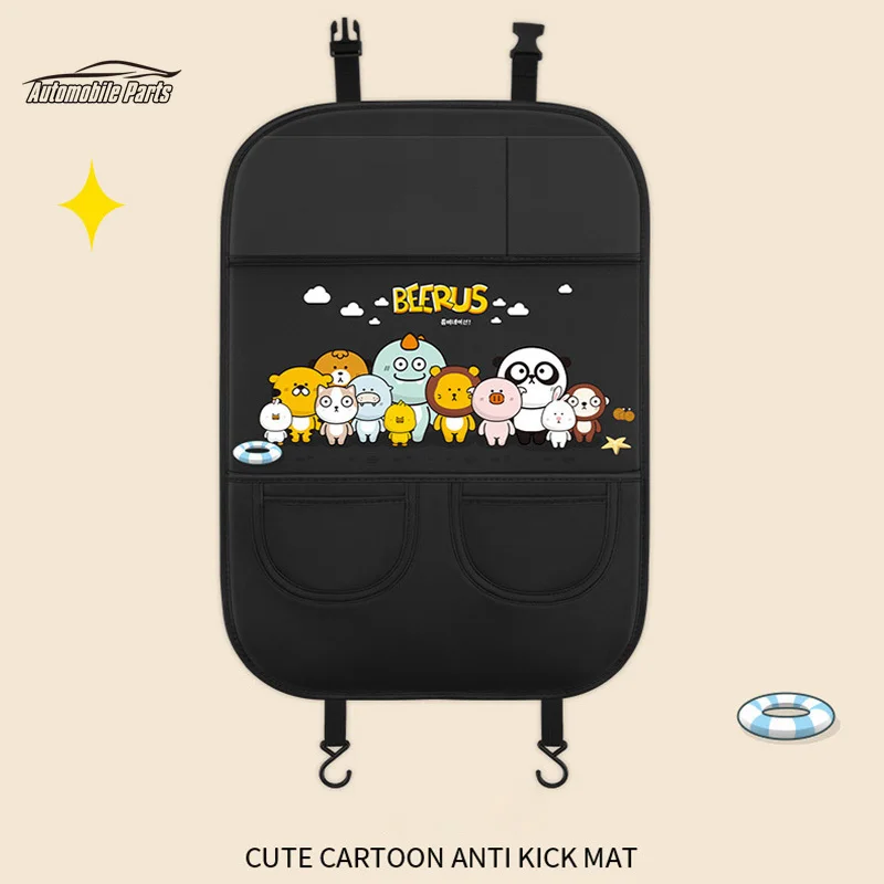 1PCS Car Seat Back Cover Protector for Kids Cartoon Auto Anti Kick Mat with Bag Waterproof Car Seat Back Protector Anti Kick Pad