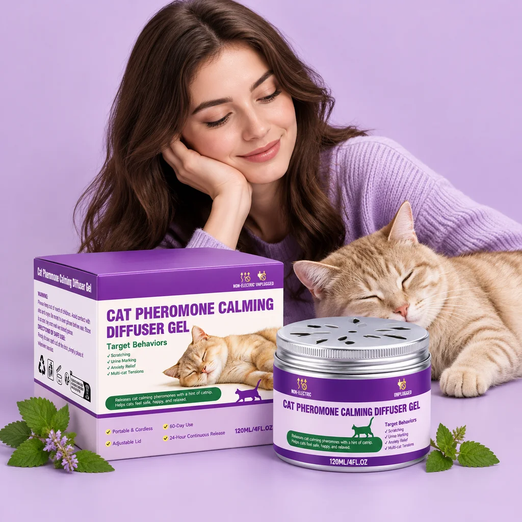Pet-Soothing Diffuser Gel Gentle scent helps relieve pet stress and reduce fighting.