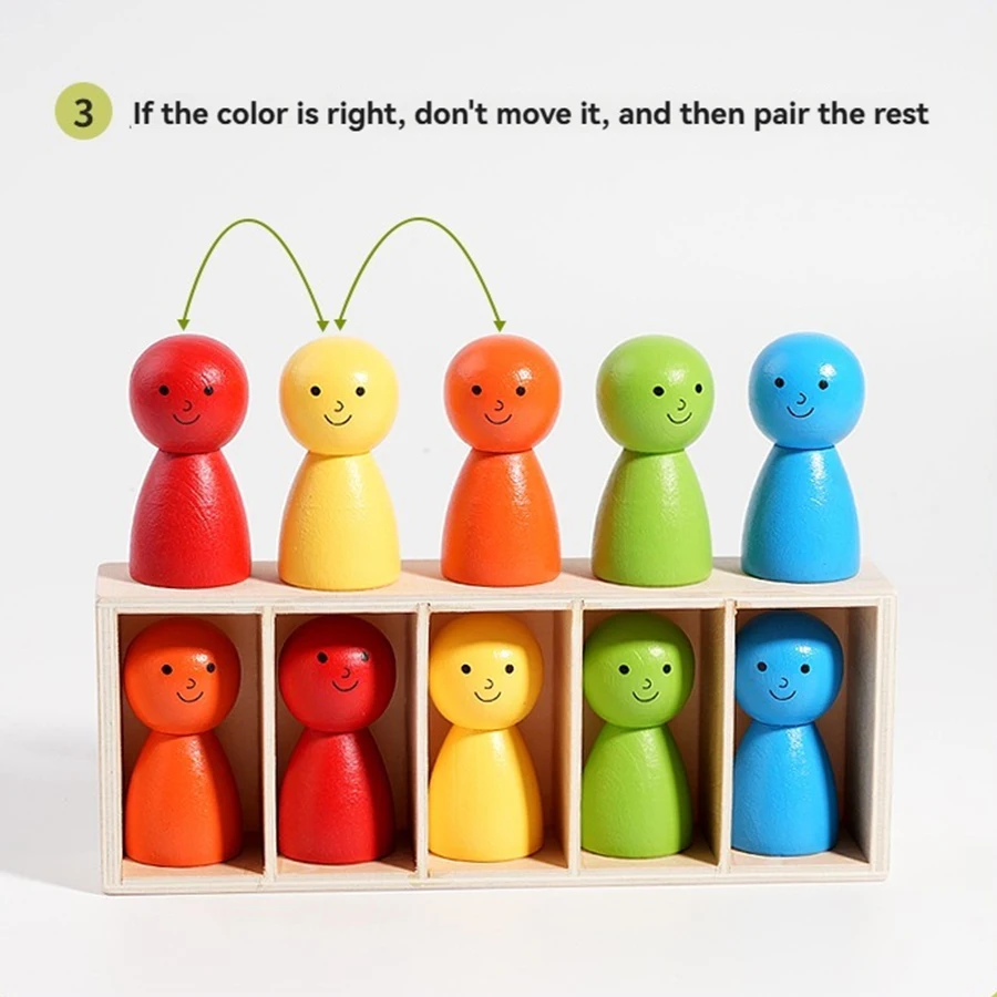 Juguete educativo montersorri para niños, juguete que combina con colores, muñeca Guess, juego de colores de aprendizaje, educación temprana, juguete preescolar para niños