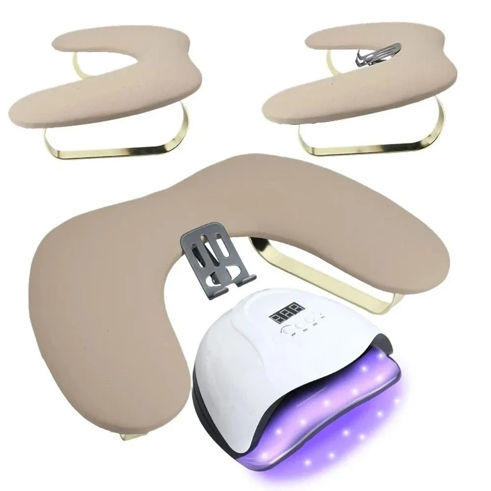 U Shaped Nail Arm Rest Cushion with Phone Holder Space-saving Nail Art Stand Hand Support Arm Rest Manicure Hand Pillow