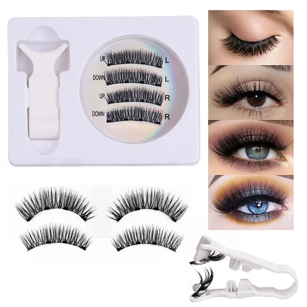 Kit de Faux-Cils Magnétiques Naturels Réutilisables, 3D, Sans Colle, Simulation de fissuraminants, Py, Aimant Long, Ensemble d'Extension de Cils