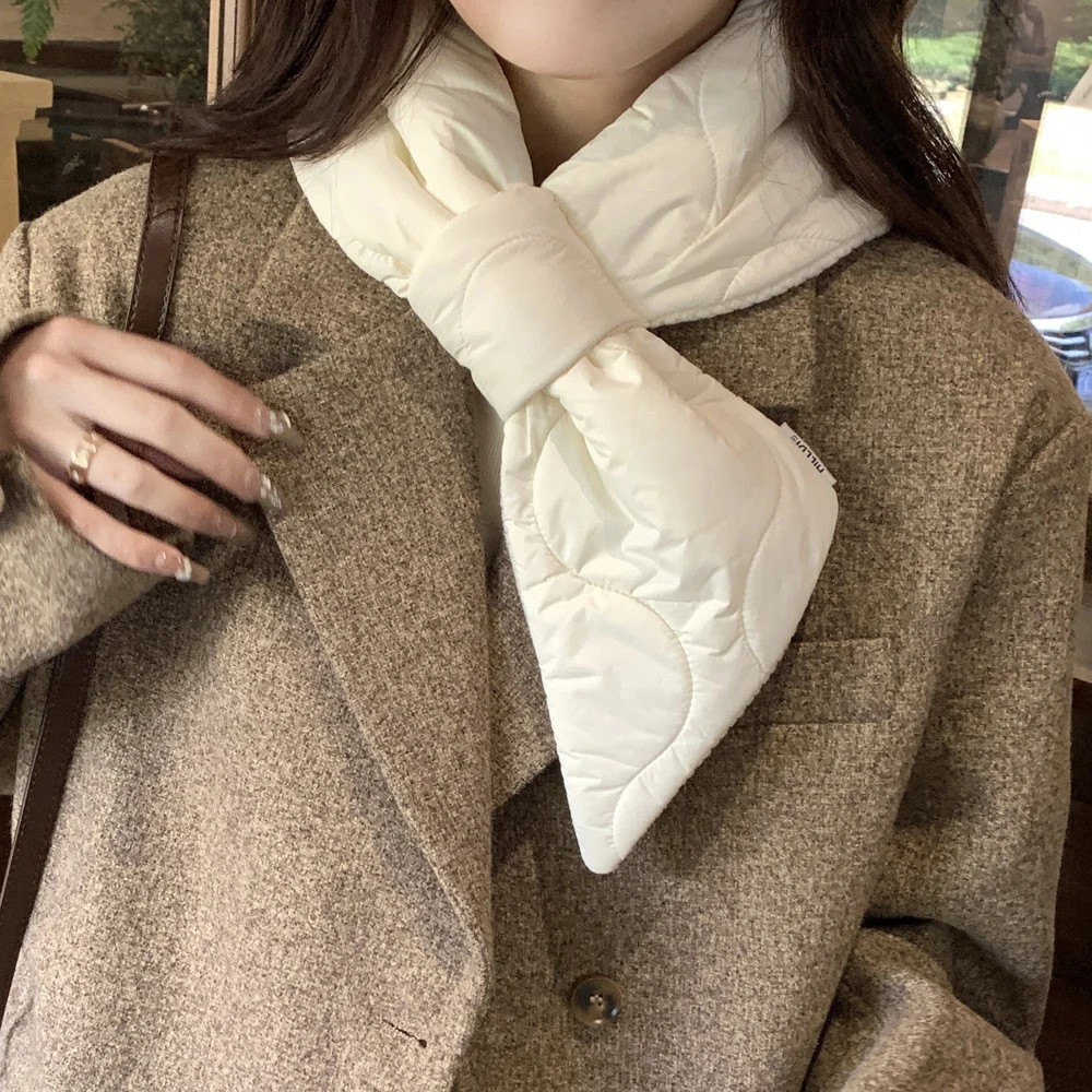 

Cotton Knitted Neck Scarf Protection Ear Neck Scarf Warm Winter Plush Thicken Cross Protect Cervical Spine Collar Guards Scarves