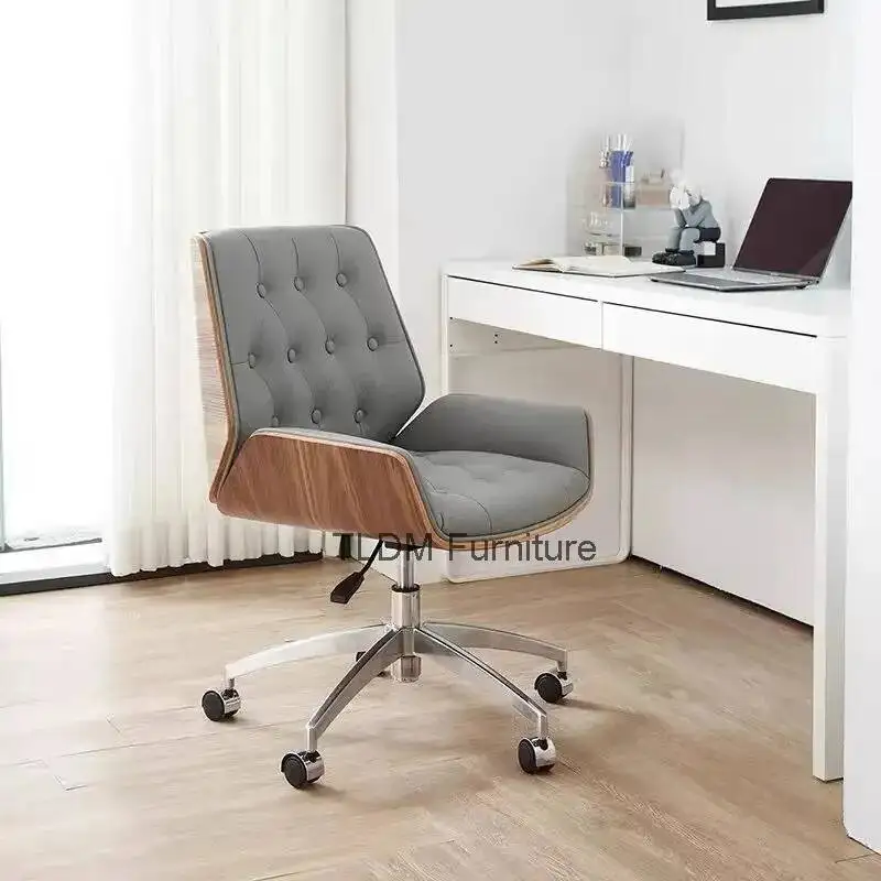 Computer Liftable Nordic Chair Leather Chairs Office Swivel Chair Conference Study Chair Home Rotating Work Chairs