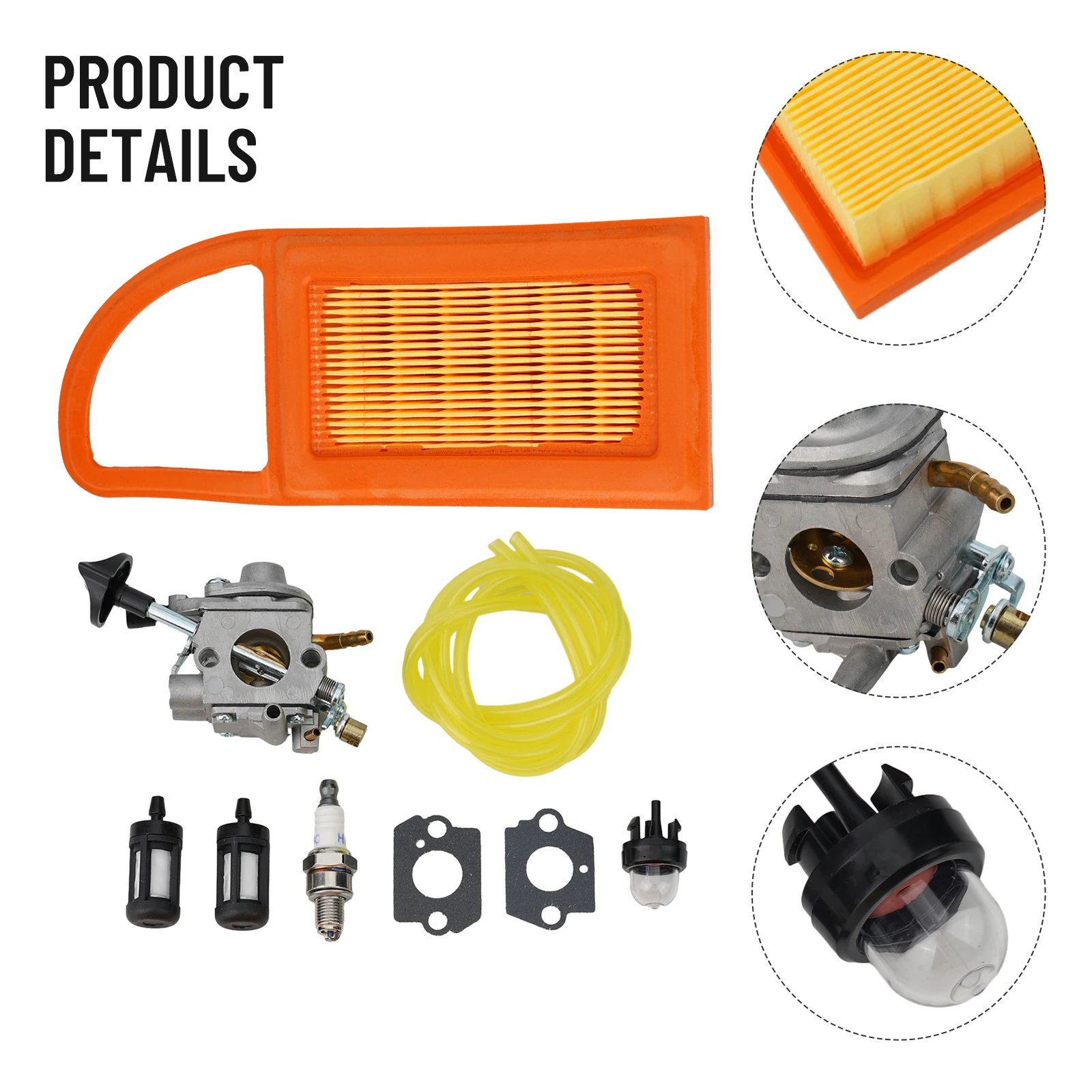 Replacement Parts Carburetor and Air Filter Kit with For Primer Bulb for Backpack Blowers Models For BR500 550 600