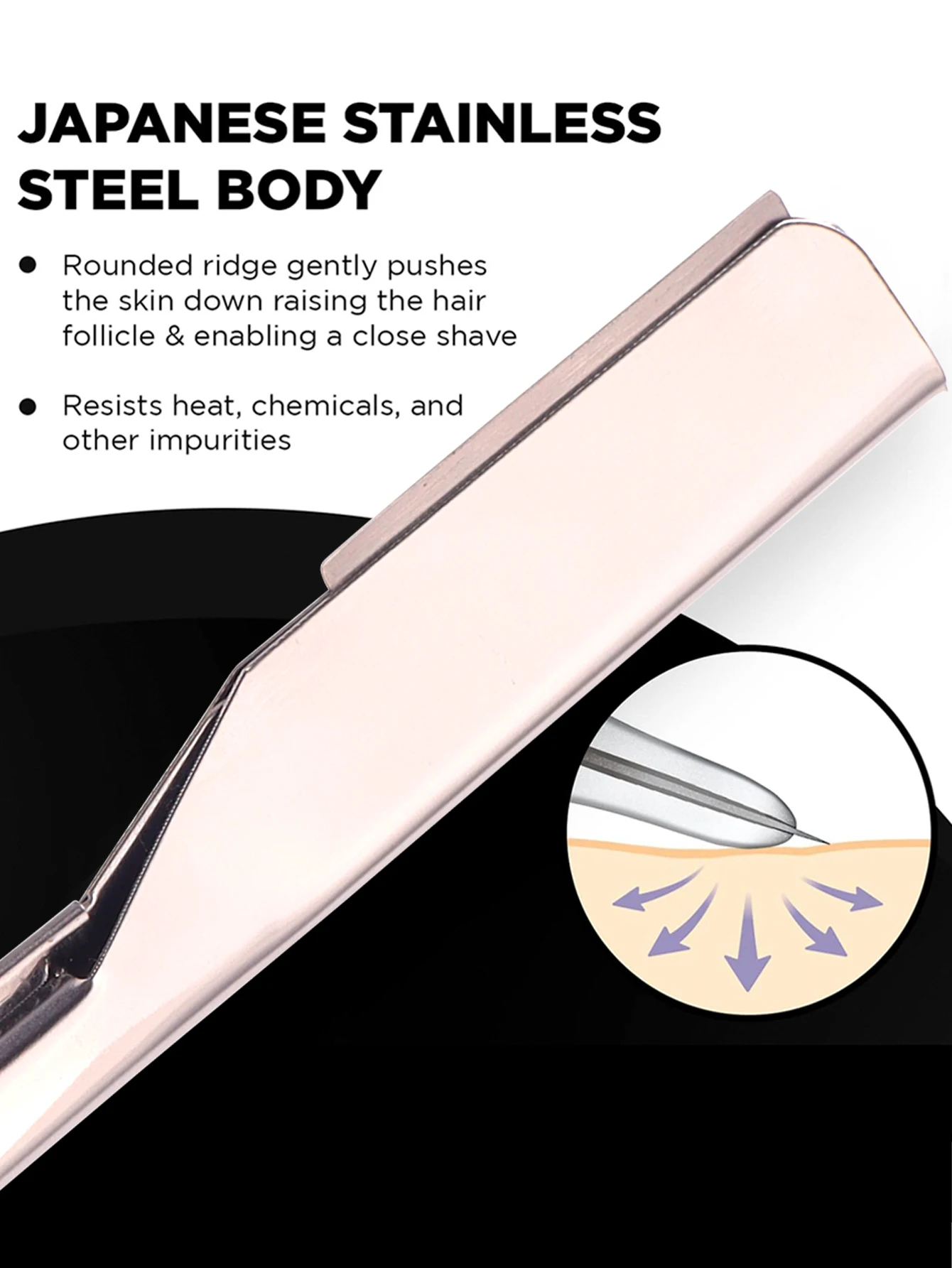 Stainless Steel Straight Edge Barber Razor - Folding Manual Shaver for Beard Trimming & Facial Hair, Sharp Durable Blades Tool