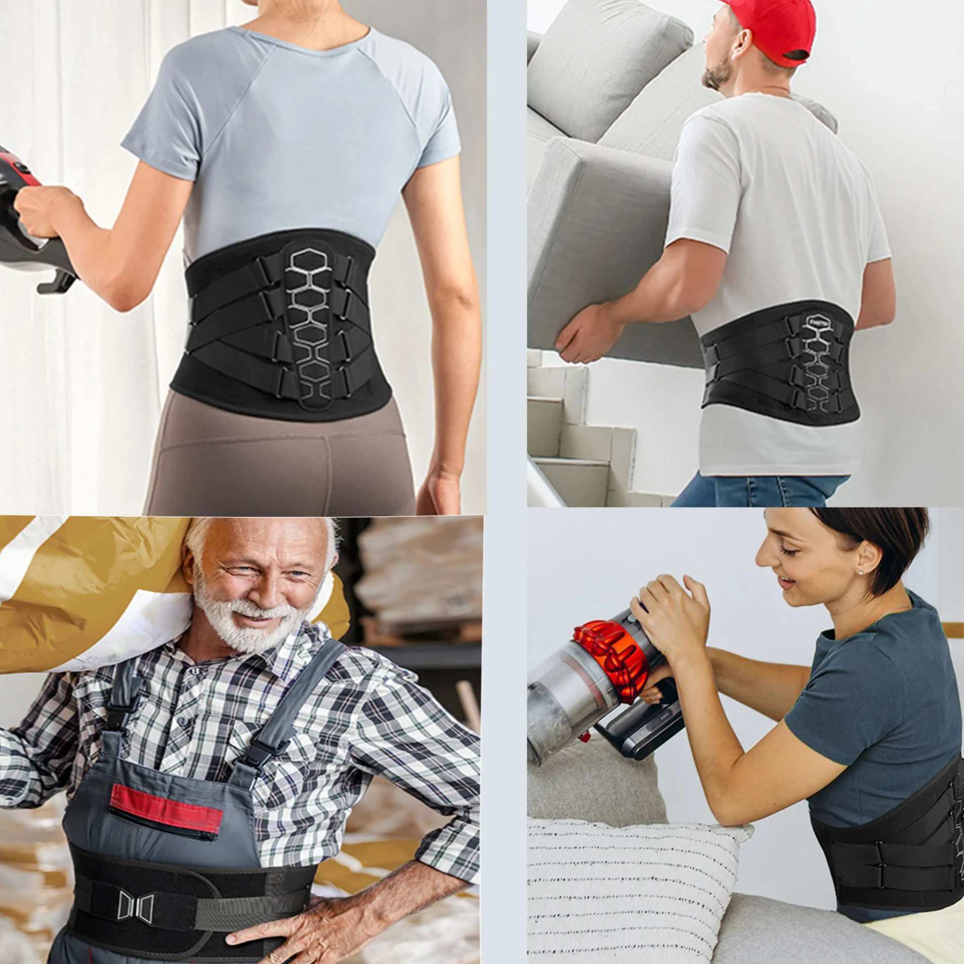 Back Brace for Lower Back Pain Relief with Pulley System,Lumbar Support Belt for Men & Women with Lumbar Pad, Ergonomic Design