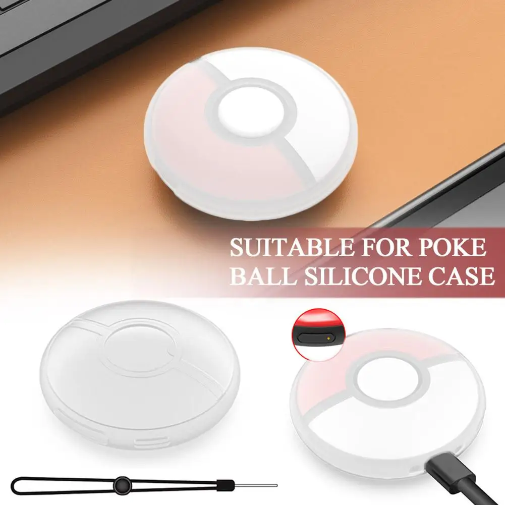 For Pokémon GO Plus + Transparent All-Inclusive Silicone Sleeve Poke Ball Silicone Protective Case for POKEMON Go Plus + B4U7