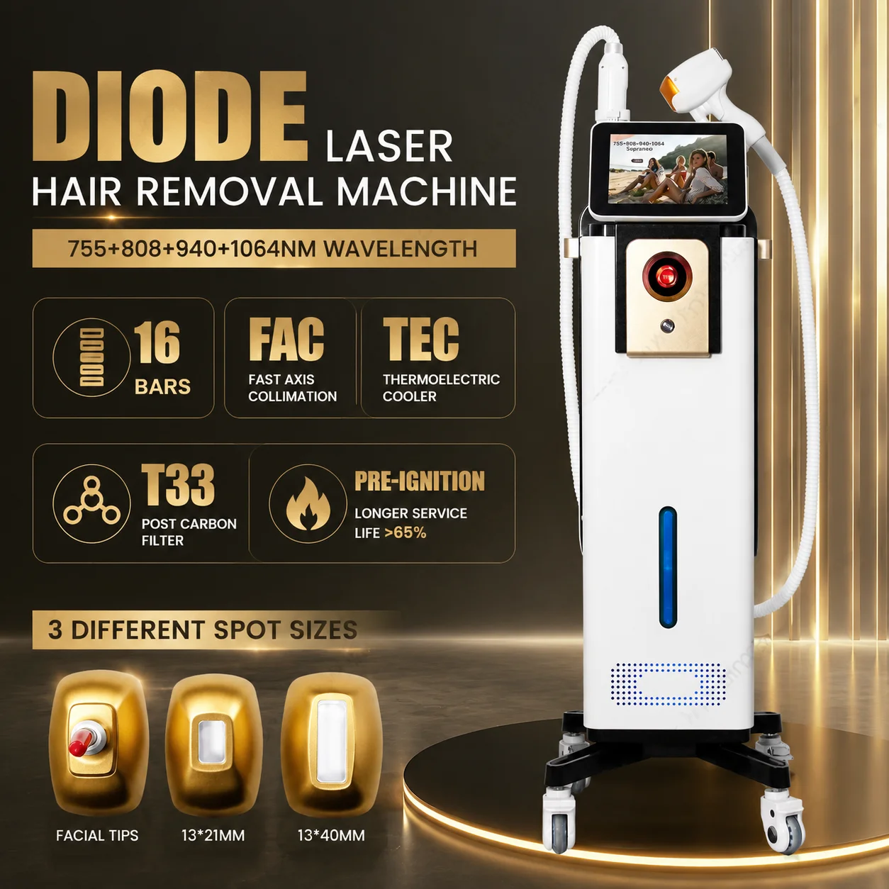 Professional 2 in 1 Hair Removal Machine for Salon And Spa Permanent Hair Reduction Beauty Equipment with Cooling System