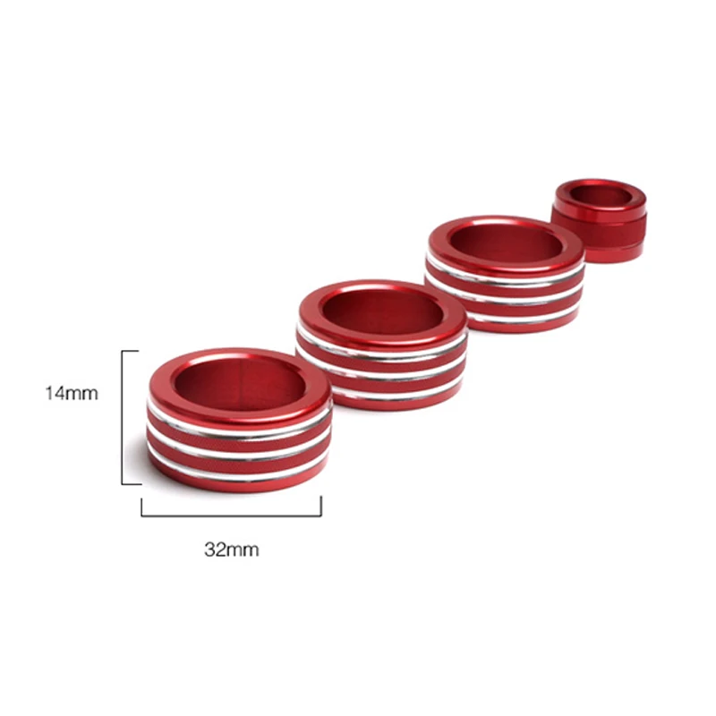 4Pcs Car Air Condition Knob Audio Volume Control Button Circle Decoration Trim Ring Cover For BMW Old 5 Series E60 E61 2004-2010