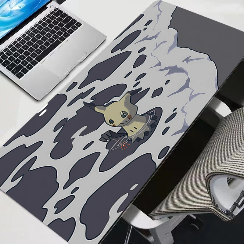

Mouse Pad Anime Gamer Computer HD Mousepad Edge White P-Pokemon Mimikyu Gaming Accessories Tablet Varmilo Keyboard Pad Mausepad