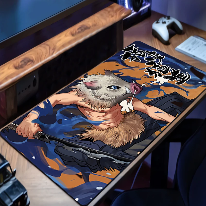 لوحة الماوس D-demon Slayer Inosuke تصميم غير قابل للانزلاق حصيرة مكتبية ملحقات الألعاب حواف مخيطة للمنزل ولعبة للوحة ماوس الألعاب