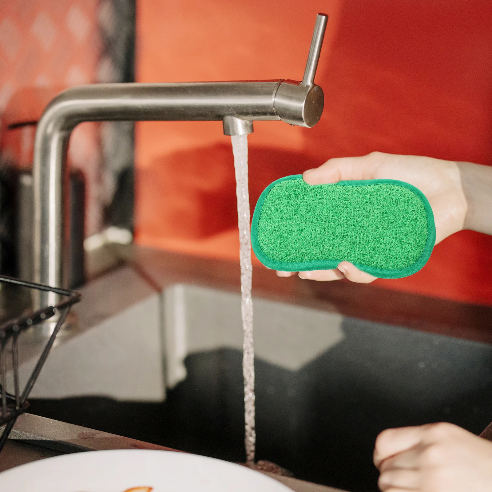 

5pcs Thick 2cm Ultrafine Fiber Cleaning Sponge for Dishes Pots Pans Bathroom Reusable Household Accessories