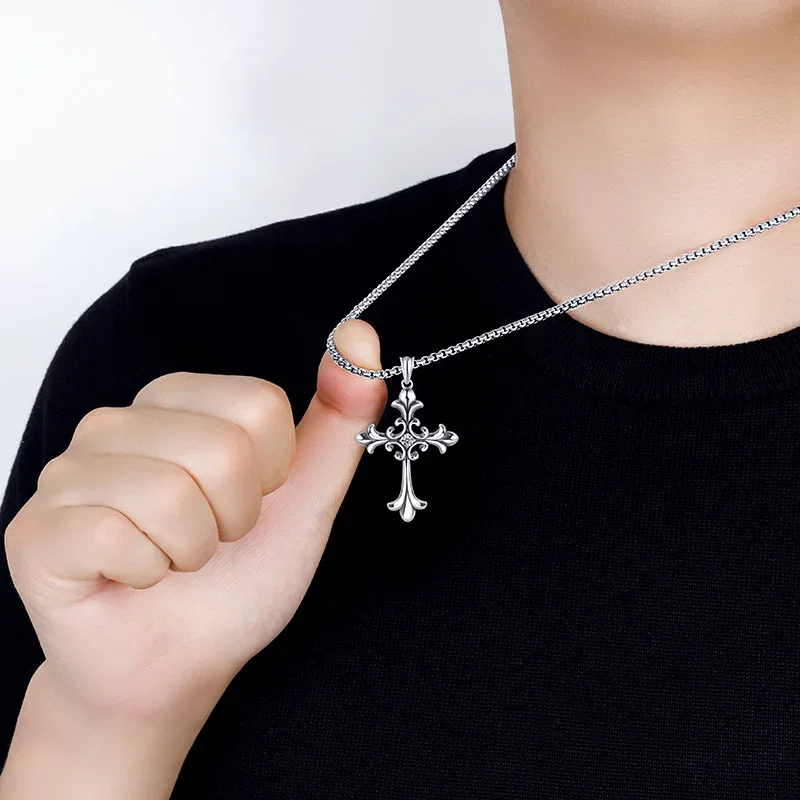 European And American Fashion Personality Retro Gothic Cross Necklace For Men And Women Street Hip-Hop Trendsetters Versatile Pe