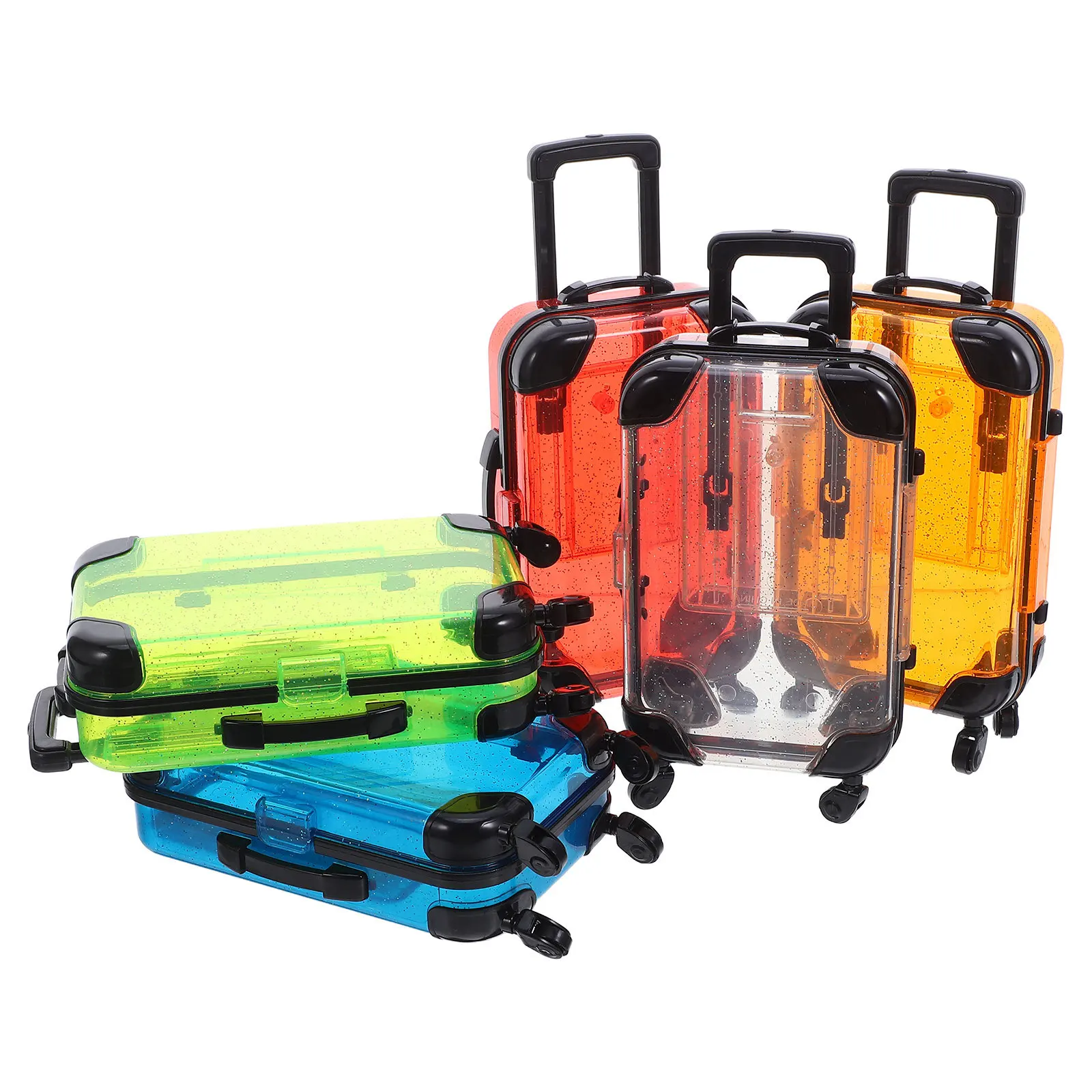 

5Pcs Children's Simulation Trolley Case Mini Suitcase Set 6.6x3.3x2 Portable Lightweight Kids Pretend Play Luggage Set