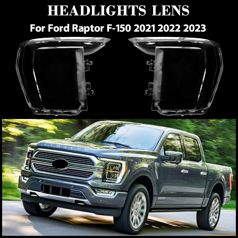 

For Ford Raptor F-150 2021 2022 2023 Transparent Headlight Cover Lampshade Headlamp Lamp Shell Plexiglass Replace Original Lens