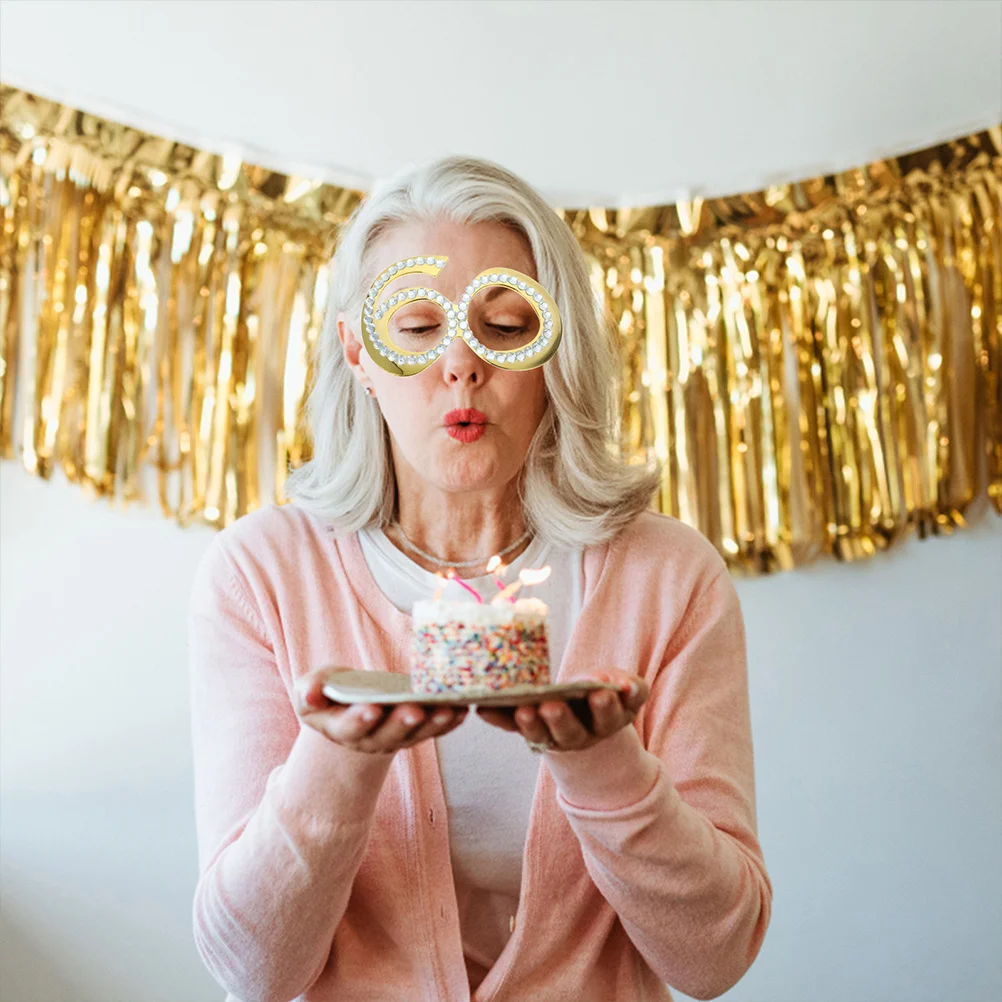 

60th Birthday Glasses Comfortable Fun Party Photo Booth Props Novelty Accessories 60th Birthday Party Hanging Decoration