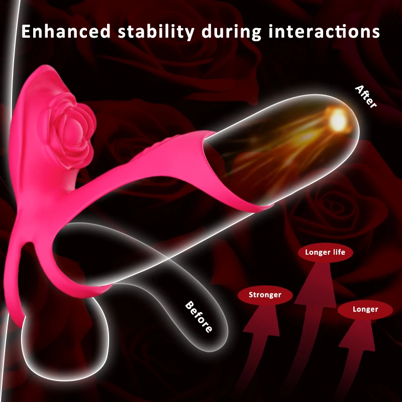 Anello vibrante per pene rosa Manica per pene Anello per pene Vibratore Coppie Giocattoli adulti del sesso per uomini Donne G Spot Clitoride Stimolatore anale