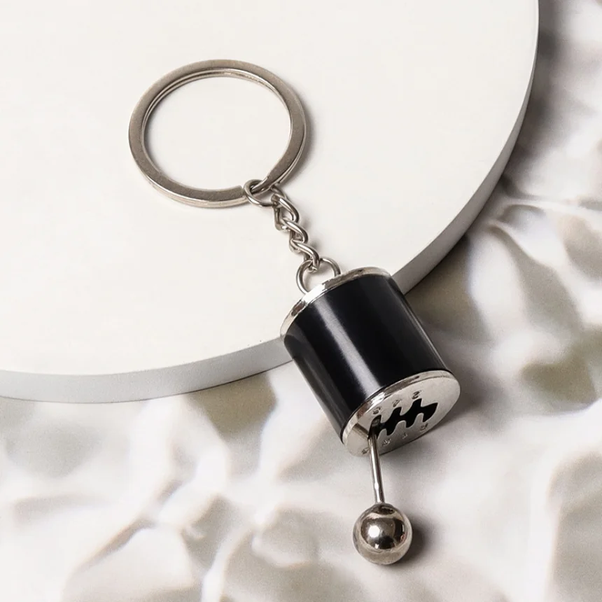 Mini Turbo Turbocharger Keychain Car-styling Keyring Gear Gearbox Pendant Keychain Stick Knobs Keyring Shift Metal Key Ring 1pcs