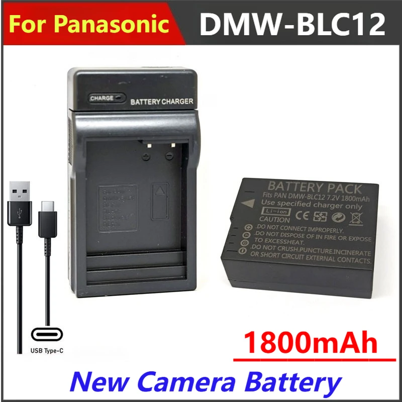 

1800mAh DMW-BLC12 BP51 DC12 Battery Charger For Panasonic Lumix DMC G85 G95 FZ300 FZ1000 G5 G6 G7 GH2 GX8 FZ2500 FZ2000 DP0123Q