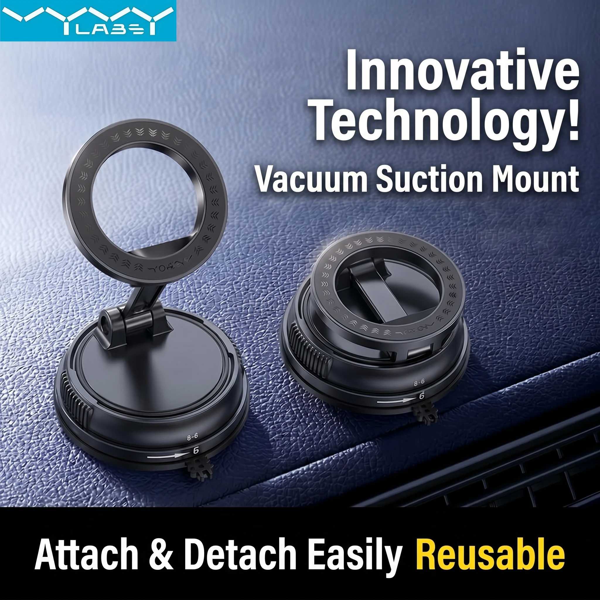 

Car Phone Holder for MagSafe Compatible Vacuum Suction Magnetic 1080° Adjustable Universal Dashboard Windshield Stand One Twist Lock All-Scenario Hands-Free Mount for iPhone Smartphones