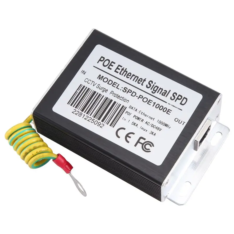 A23F-Single-Channel Gigabit POE POE Ethernet Signal SPD Network Surge Protector 1000Mbps SPD Preventer For CCTV IP Cameras