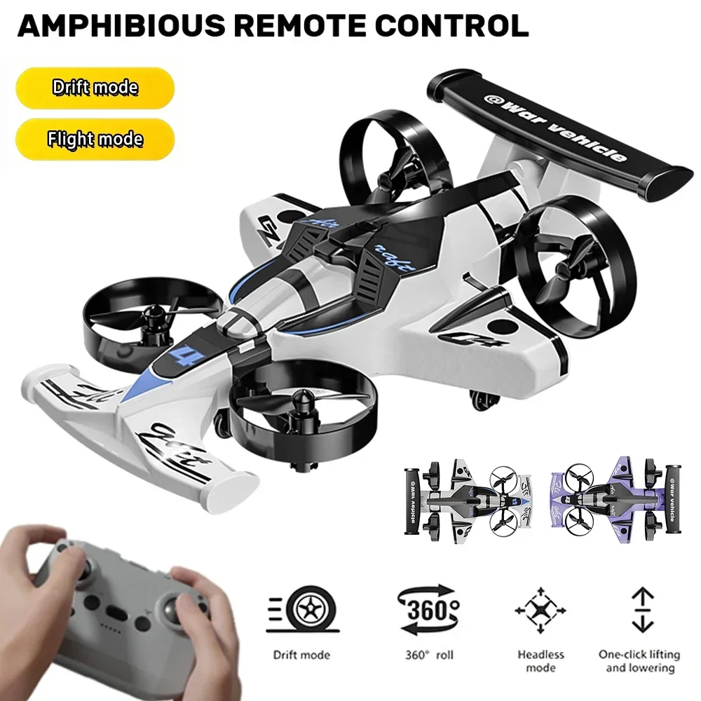 In Stock 2 IN 1 RC Car And RC Plane Amphibious Drift Racing Fixed-wing Aircraft Drone Toys For Kids And Adults Gift
