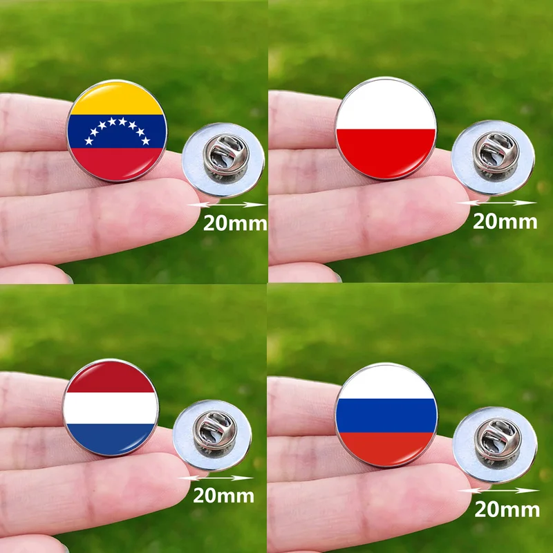2024 Popular Countries Flags Brooch Badge Poland Belgium Romania Mexico Croatia Germany Israel Portugal Stainless Steel Bag Pins