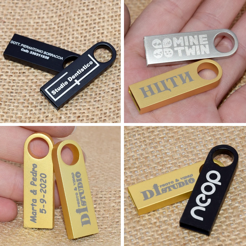 Imagem -05 - Metal Usb Flash Drive com Logotipo Memory Stick Fotografia Key Pendrive 2.0 Pen Drive 16gb 32gb 20 Pcs Lote