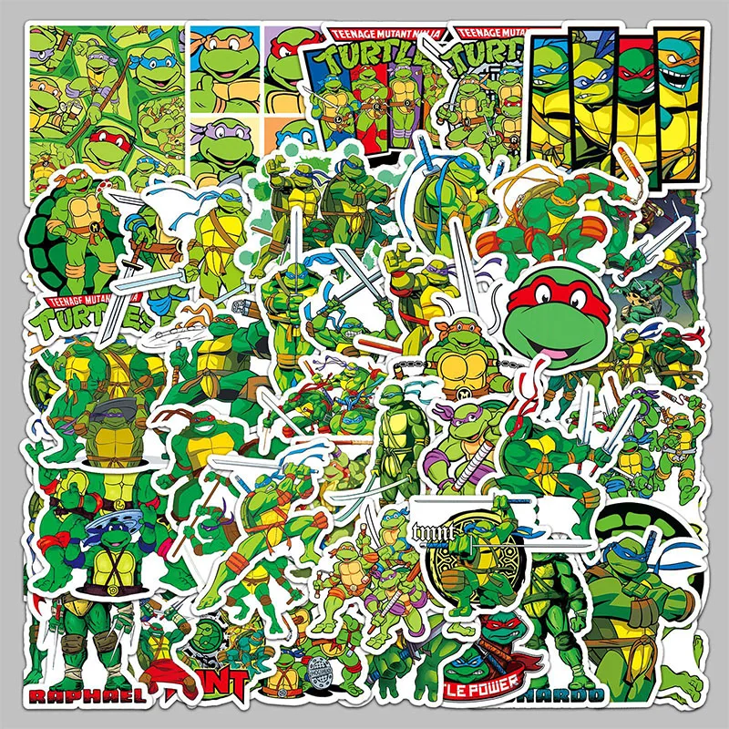 52PCS Teenage Mutant Ninja Turtles Stickers Phone Trunk Refrigerator Waterproof Anime Stickers Anime Figure Image Toys Sticker