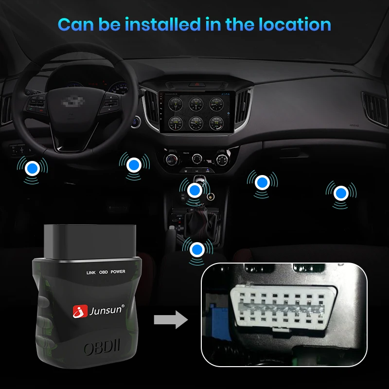 ماسح تشخيص أعطال السيارة ، OBD2 ، V1.5 ، ELM327 ، بلوتوث ، OBD كامل ، وظيفتين ، أندرويد ، IOS ، راديو دي في دي